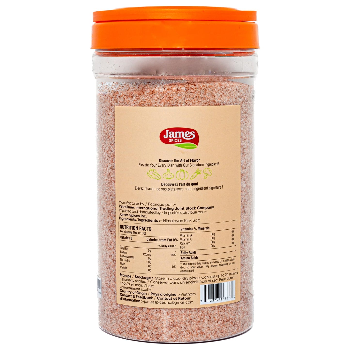 James Spices Inc. Black Pepper (81Oz (2.3Kg) - Himalayan Pink Salt Fine Grain)