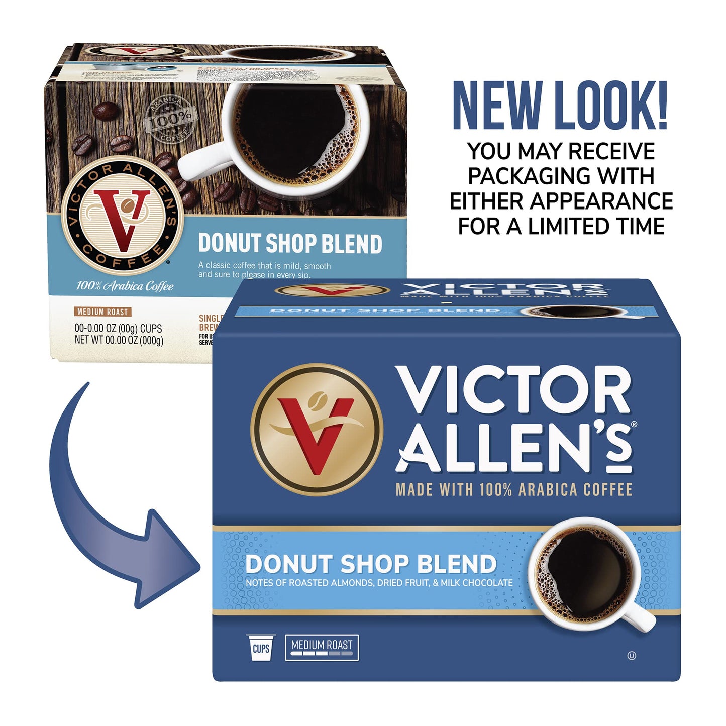 Victor Allens Coffee Donut Shop Blend Medium Roast 80 Count Single Serve Pods for Keurig K-Cup malt-inspired Brown