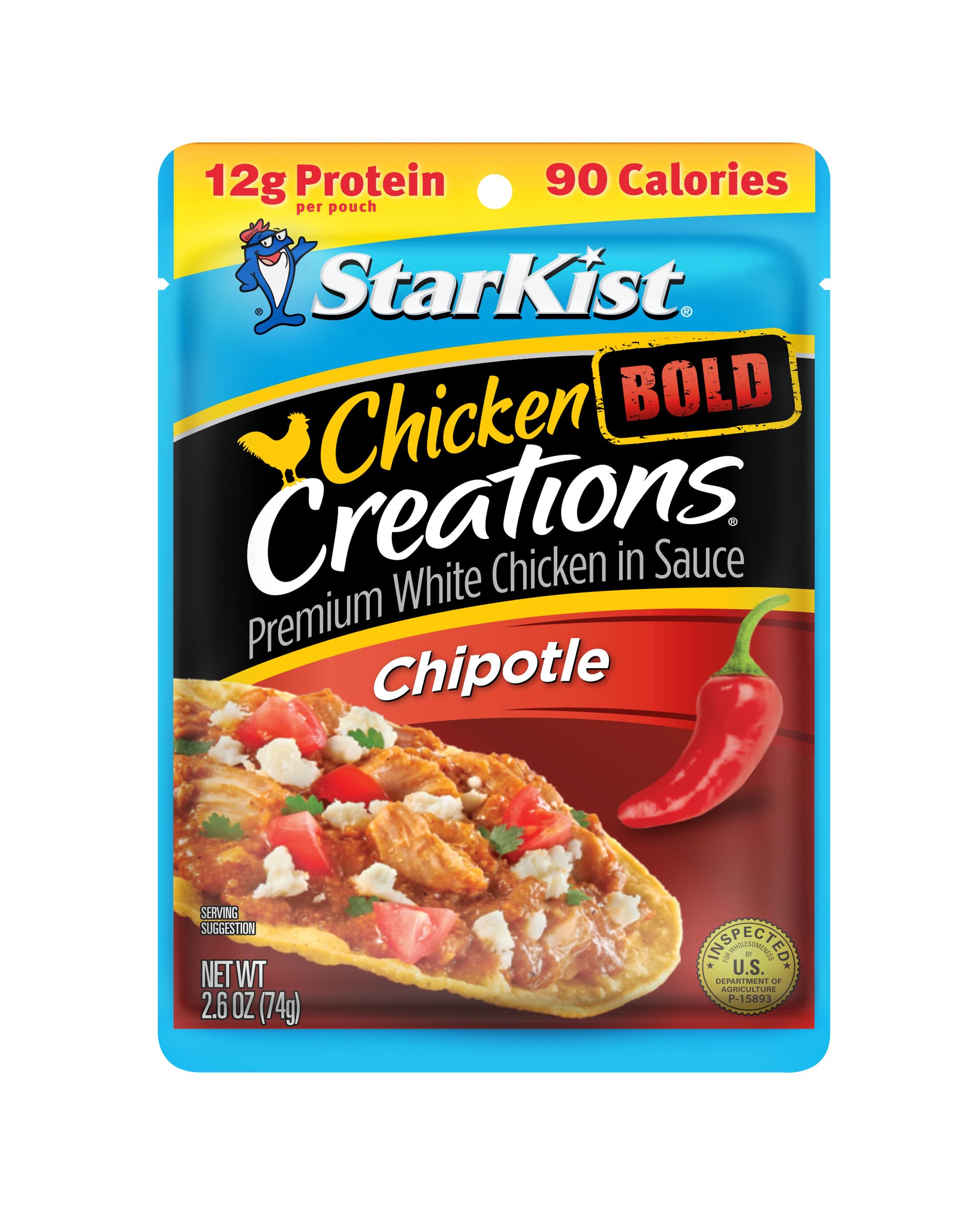 StarKist Chicken Creations Chipotle Pouch, 2.6 oz, Pack of 1, Flavorful Chicken Snack