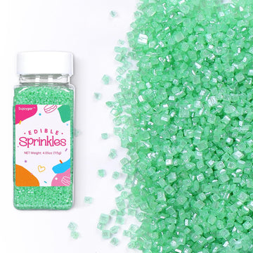 Green Sanding Sugar Sprinkles, 4.02oz Easter Green Edible Glitter Sprinkles for Cake Decorating Cupcake Toppers Baking Drinks Co