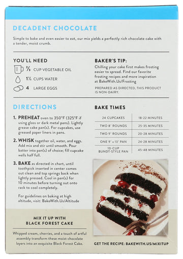 King Arthur Flour Cake Mix, Gluten Free Chocolate, 22 Oz