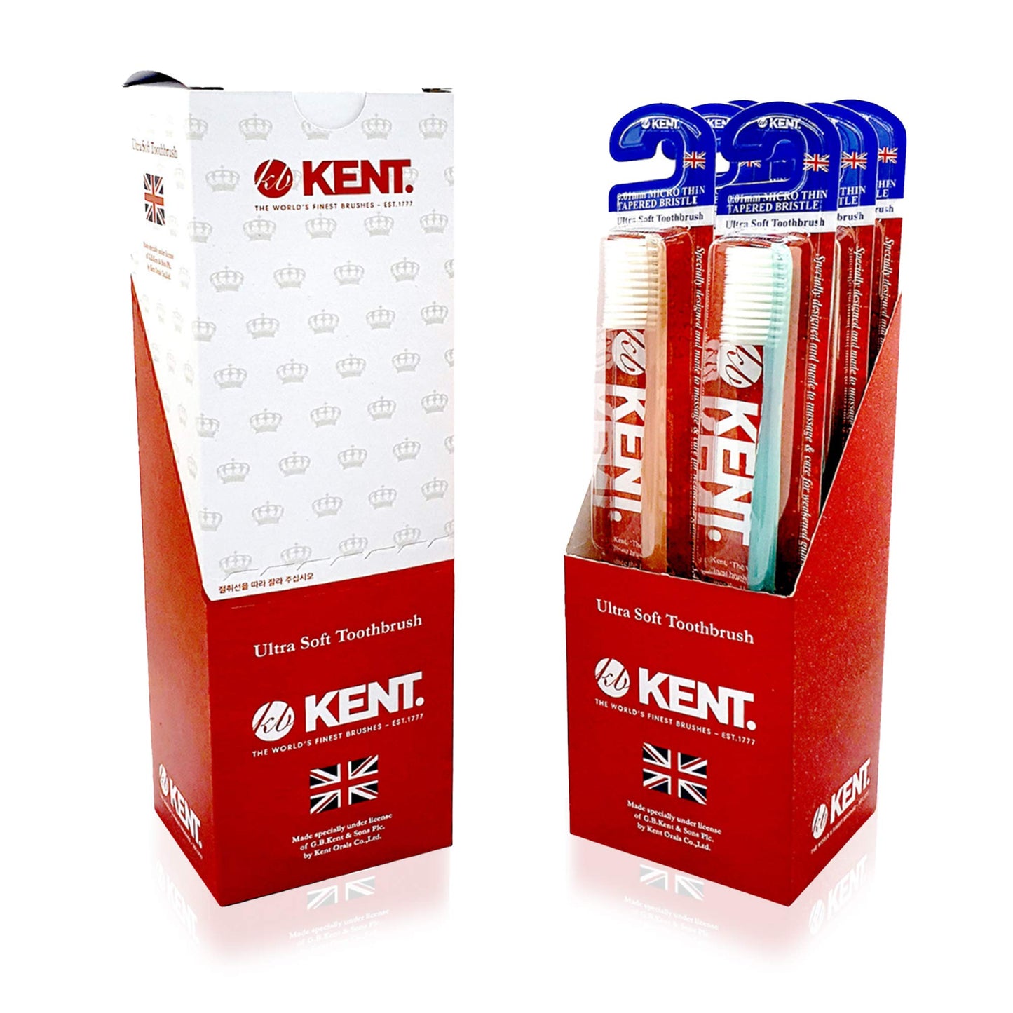 [Kent] Classic Medium Head Extra Soft Toothbrush, Sensitive Teeth & Gums For Adults & Teens - (Set Of 6)