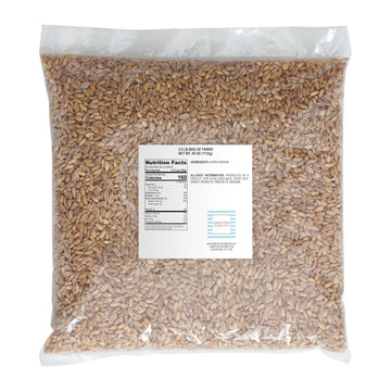 Hampton Distribution Farro Bulk Bag, 2.5 Pound, Good Source of Dietary Iron, Fiber, and Protein, Brown