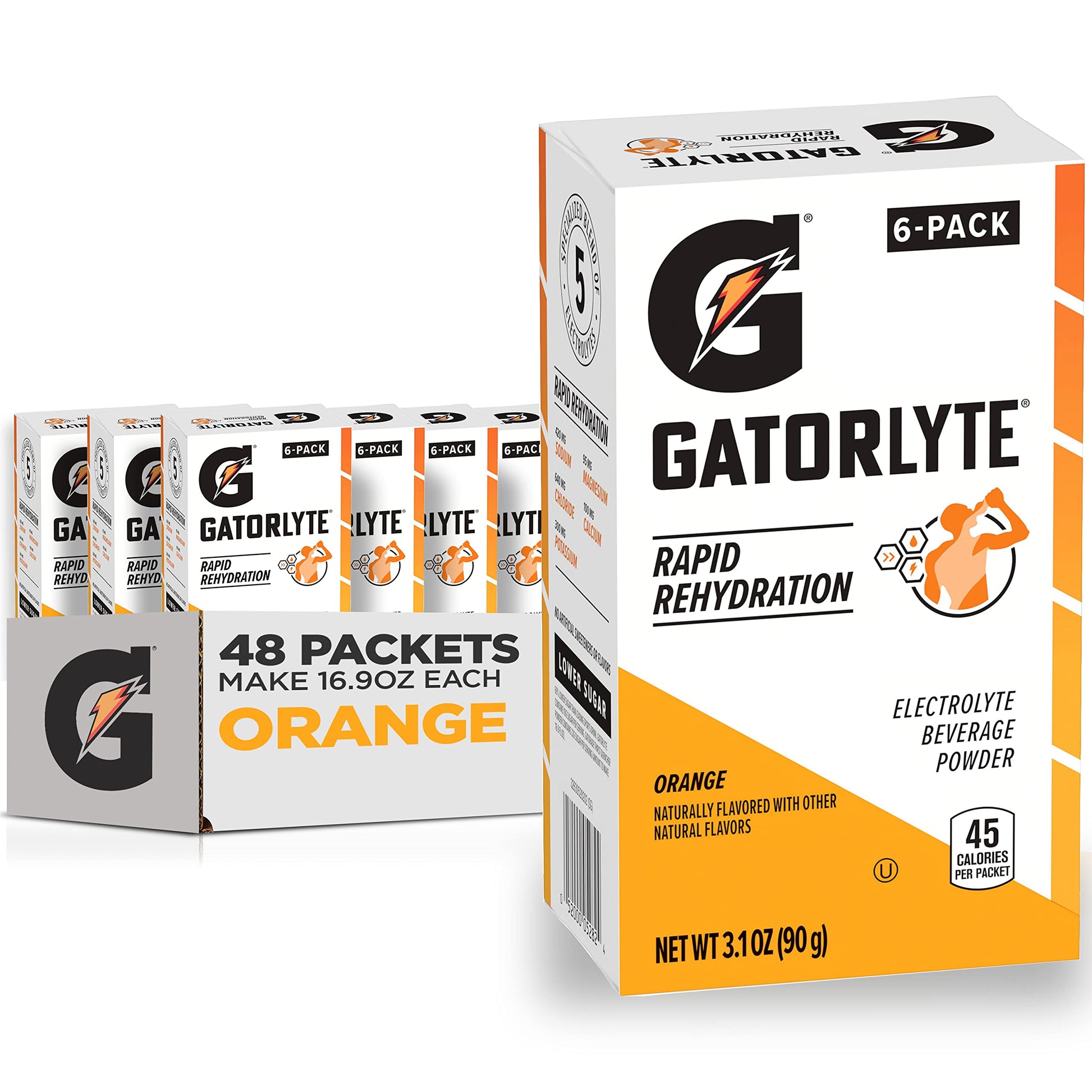 Gatorlyte Powder, Orange, Makes 20 Fl Oz (Pack Of 48)