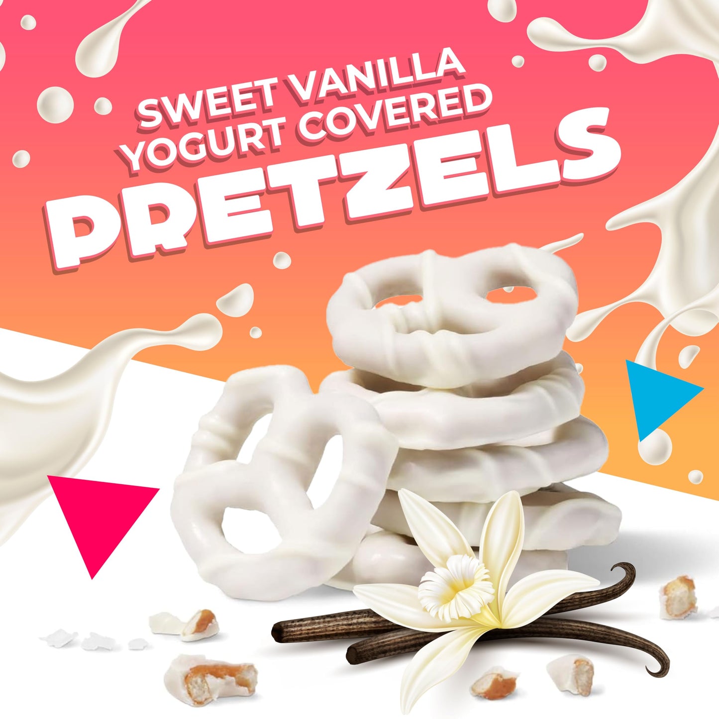 LAETAFOOD Yogurt Covered Pretzels, Sweet Vanilla Flavor, 40 Ounces, 2.5 Pound (Pack of 1)