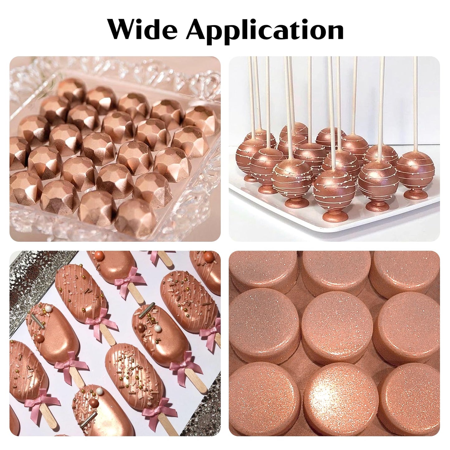 Rose Gold Edible Glitter For Cocktails - 6G Rose Gold Luster Dust Edible Drink Glitter Food Grade Metallic Shimmer Powder Cake S