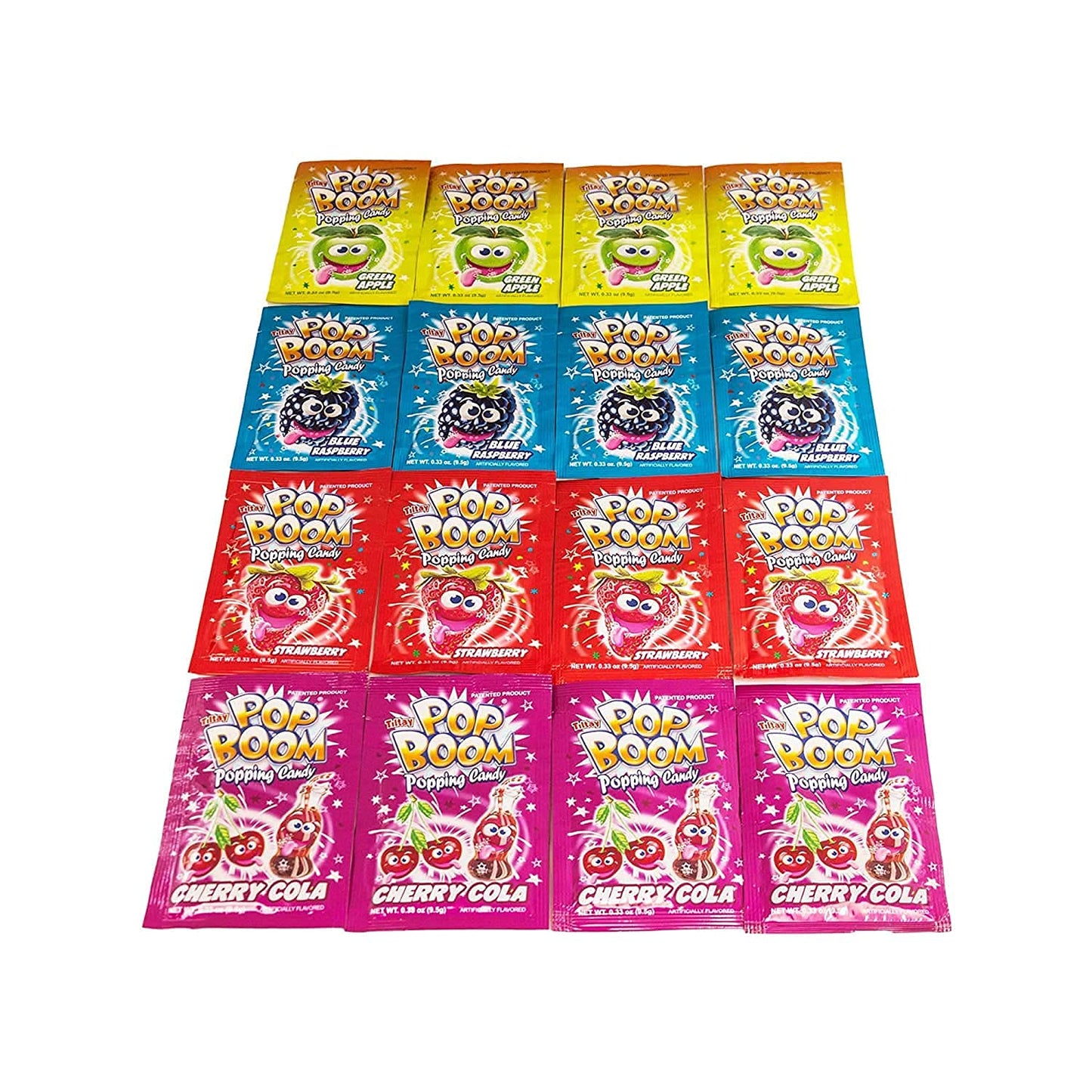 Tiltay Pop Boom Popping Candy - 16 Packs (Blue Raspberry)