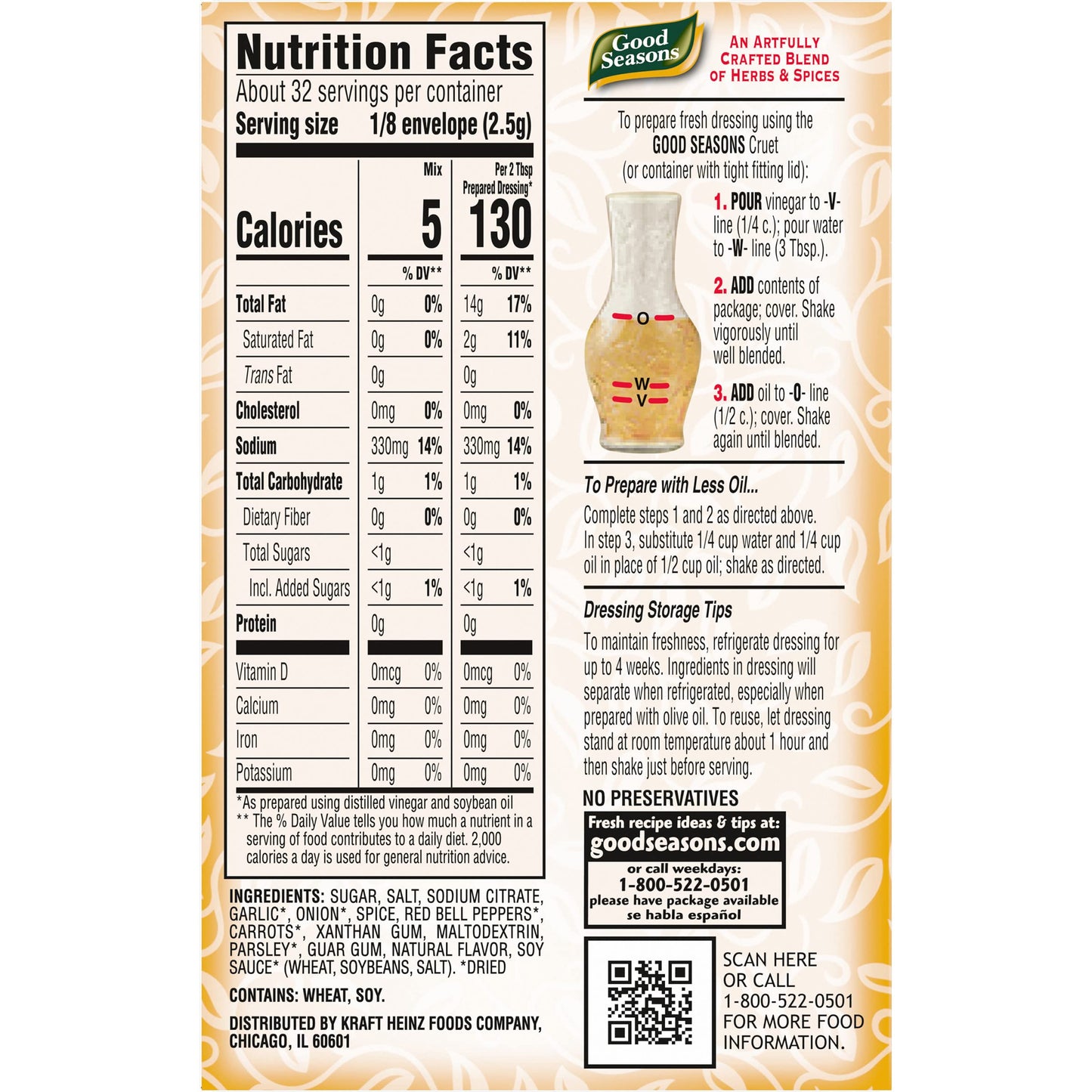 Good Seasons Italian Dressing & Recipe Seasoning Mix, 4 Ct Packets