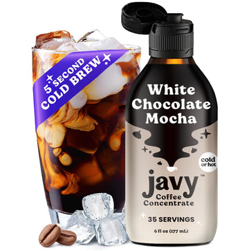 Javy Coffee Concentrate - Cold Brew Coffee, Perfect for Instant Iced Coffee, Cold Brewed Coffee and Hot Coffee, 35 Servings - Wh