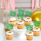 Ercadio 24 Pcs Cupcake Toppers Green Glitter Birthday Party Decorations for Men Women 420 Theme