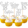 30PCS Happy 18th Birthday Cupcake Toppers Cheers to 18 Vintage 2007 Cupcake Picks Sweet 18 Eighteen 18th Birthday Decorations fo
