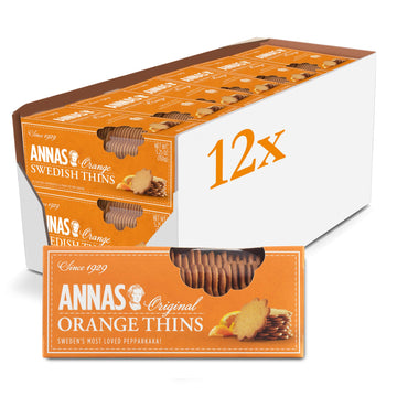 Annas Thins - Orange Pepparkakor - Non Gmo + Vegan (51-066), 5.25 Ounce (Pack Of 12)