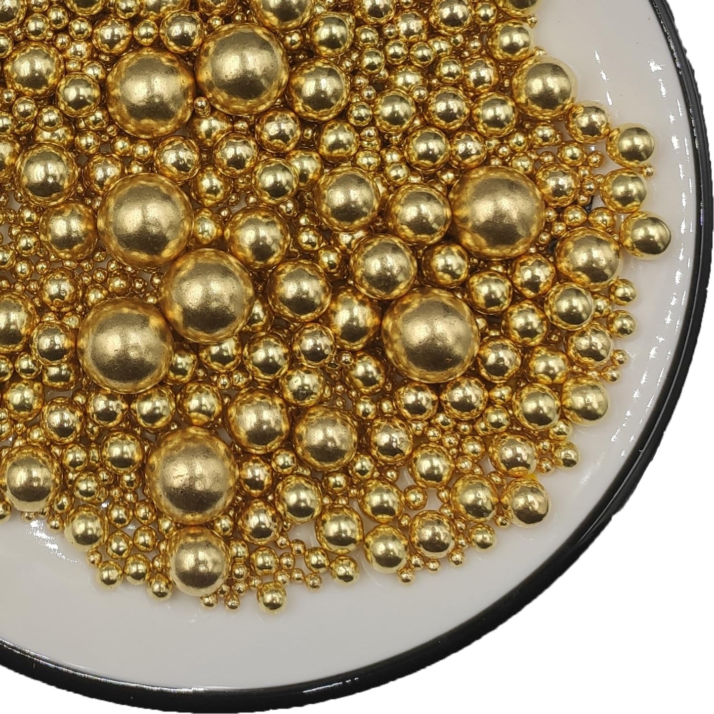 Super Gold Pearls Sugar Sprinkles 120g/4.23 oz, Mix size Candy Pearl for Cake Decorating and Cupcake Toppers, Cookie Decorations