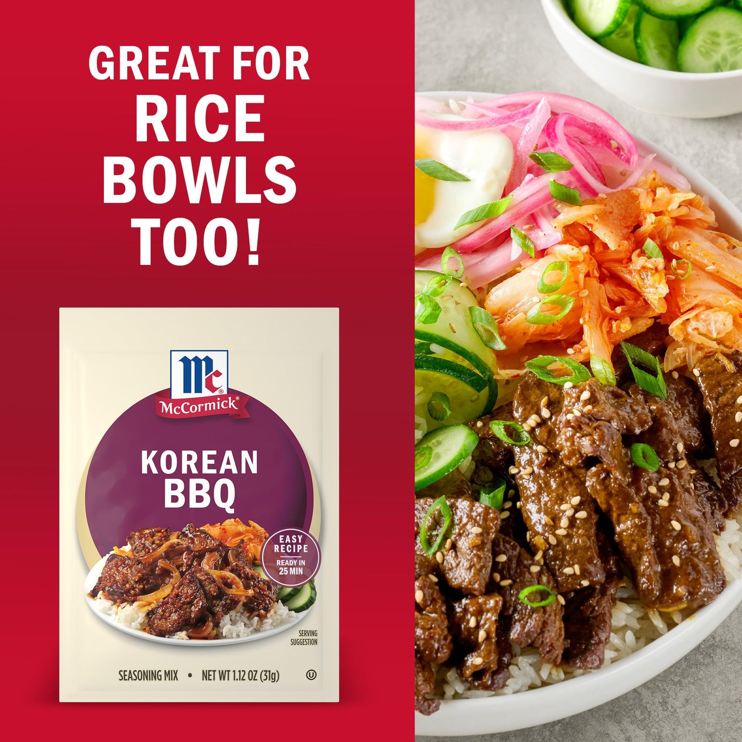 McCormick Seasoning Mix  Korean BBQ  For Sweet & Savory Korean BBQ Steak in Just 25 Minutes  1.12 oz (Pack of 12)