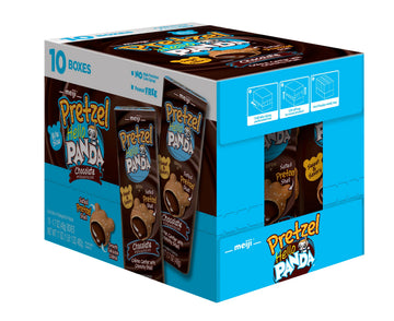 MEIJI Hello Panda Pretzel Cookies, Chocolate Crme Filled - 1.7oz, Pack of 10 - Crunchy Pretzel Shell with Smooth Delicious Crme