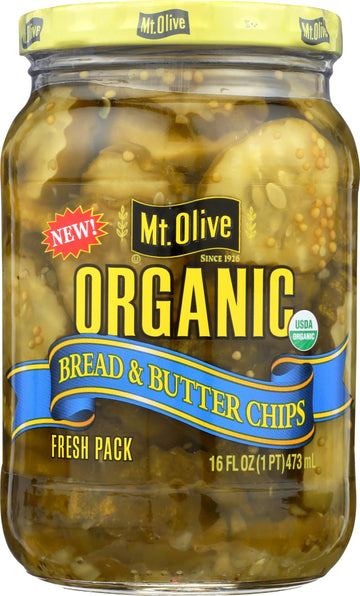 Mt Olive Pickle Co - Organic Pickles - Bread And Butter Chips - Case Of 6 - 16 Fl Oz.(D0102H7Aalu.)