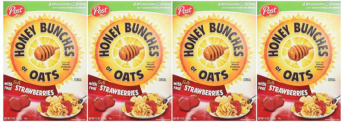 Honey Bunches Of Oats With Real Strawberries, 13-Ounce Boxes (Pack Of 4)