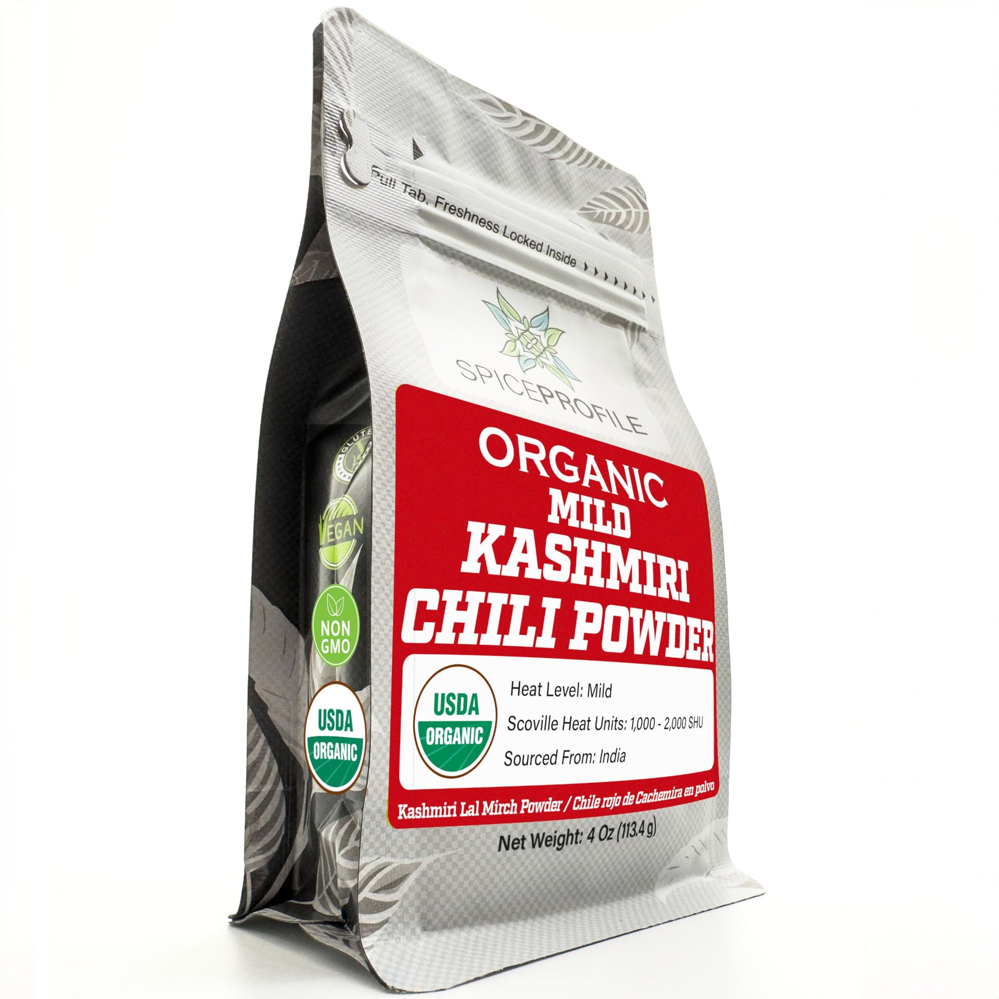 Spice Profile USDA Organic Low Heat Kashmiri Chili Powder  4 oz  Lab Tested for Heavy Metals  Milder than Deggi Mirch Chilli  Chile rojo de Cachemira en polvo