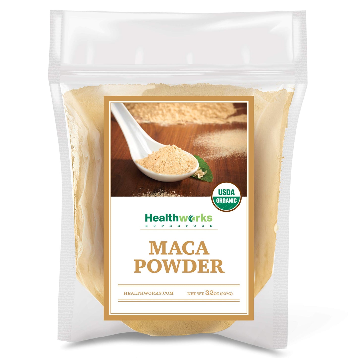 Healthworks Maca Powder Raw (32 Ounces / 2 Pounds) | Certified Organic Flour Use | Keto  Vegan & Non-GMO | enhanced Peruvian Origin | Breakfast  Smoothies  Baking & Coffee
