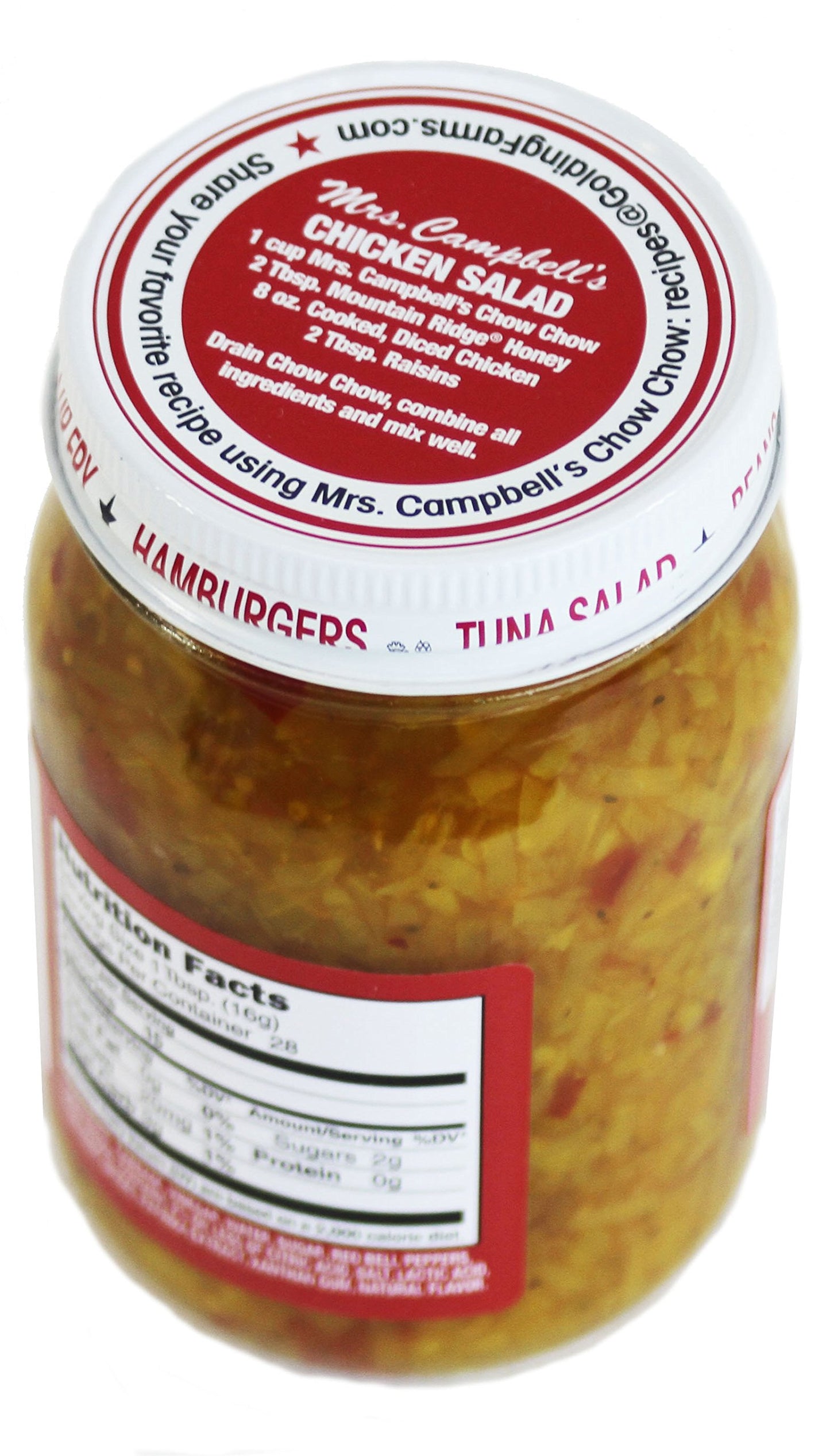 Mrs. Campbell'S All Natural Hot Southern Chow Chow Relish, 16 Oz Glass Jar (Pack Of 2)