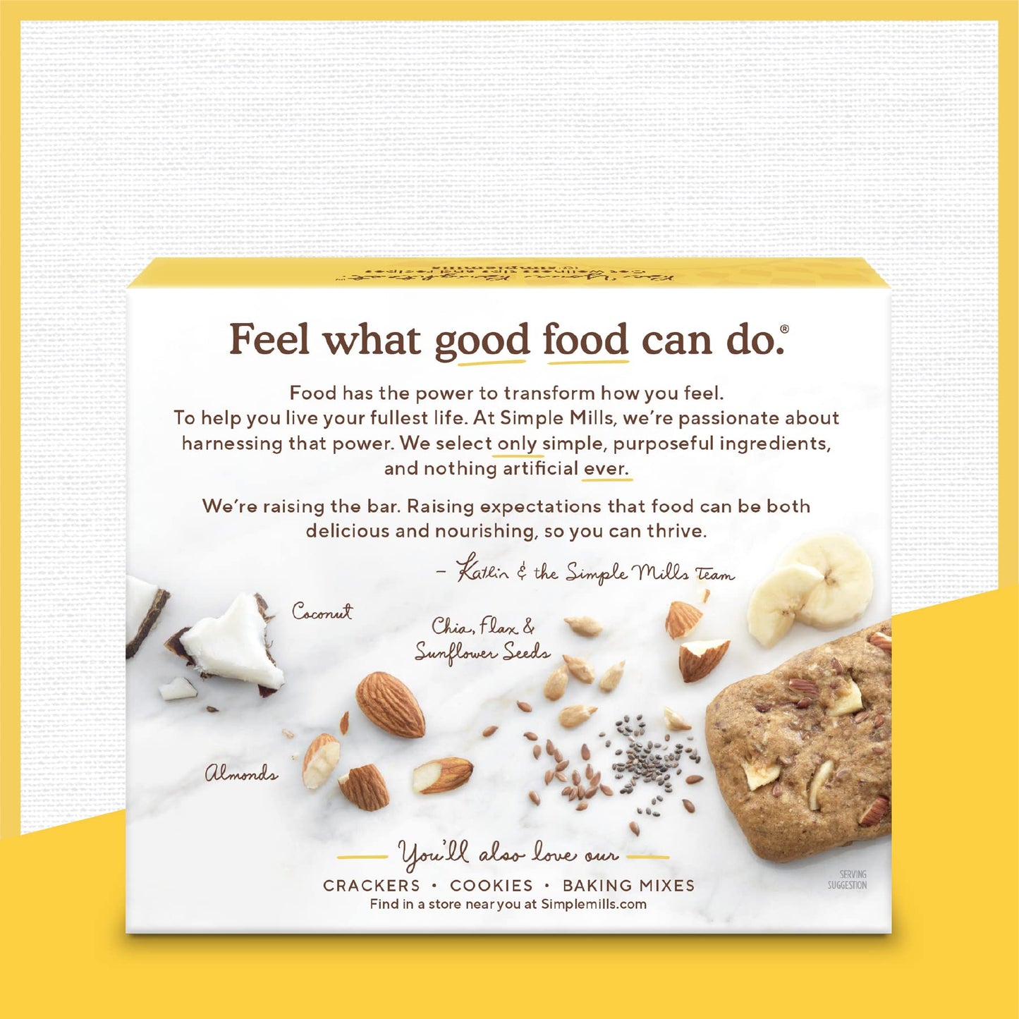 Simple Mills Almond Flour Snack Bars, Nutty Banana Bread - Gluten Free, Made With Organic Coconut Oil, Breakfast Bars, Healthy S