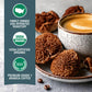 GO MENTAL Organic Mushroom Decaf Coffee, Dark Roast, 12oz Ground, Swiss Water Process, Red Reishi & Chaga, Single Origin Peruvian