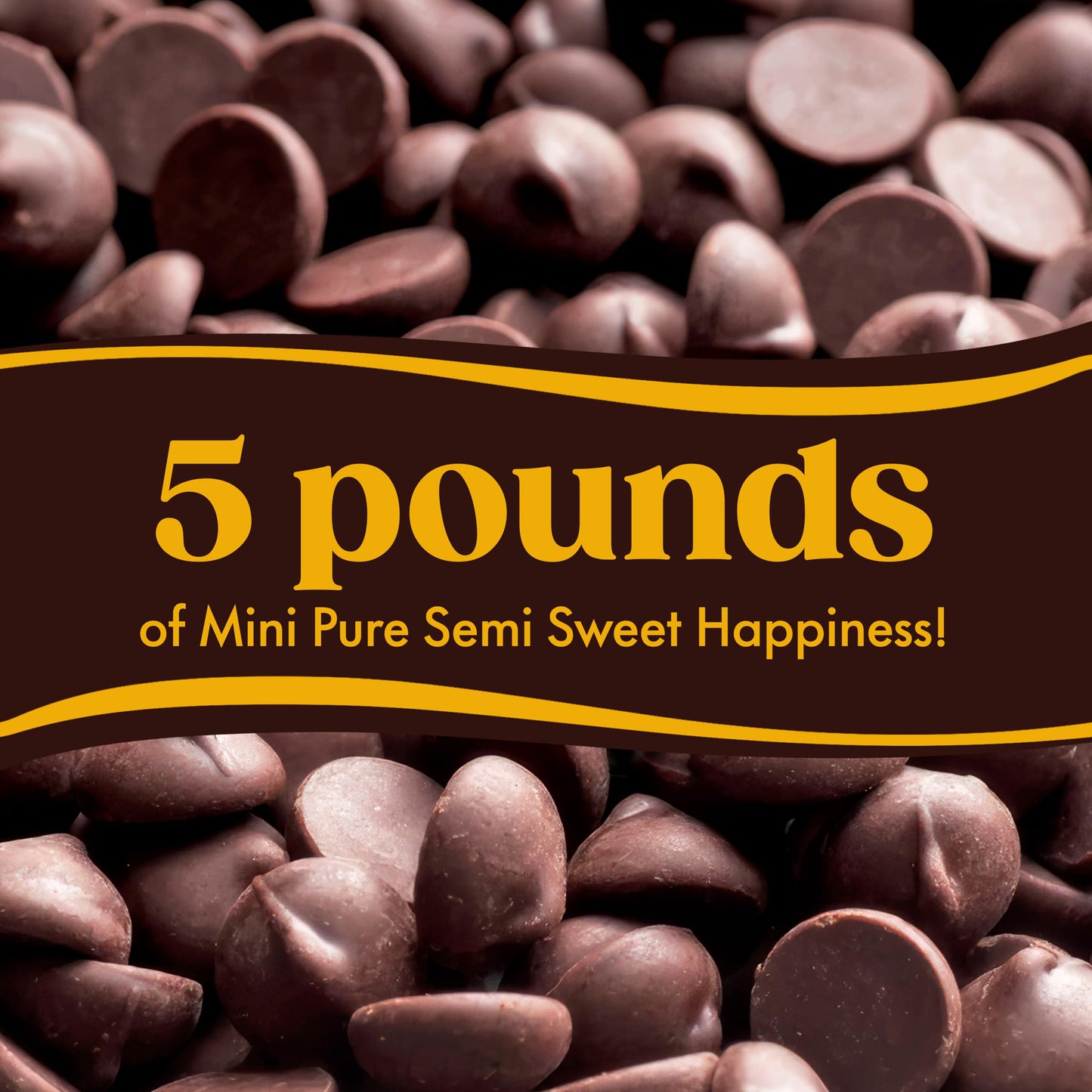 Hershys Semi-Sweet Mini Baking Chocolate Chips 5 Pounds - Perfect For Confections, Toppings & Baking Products, Mini Chocolate Ch