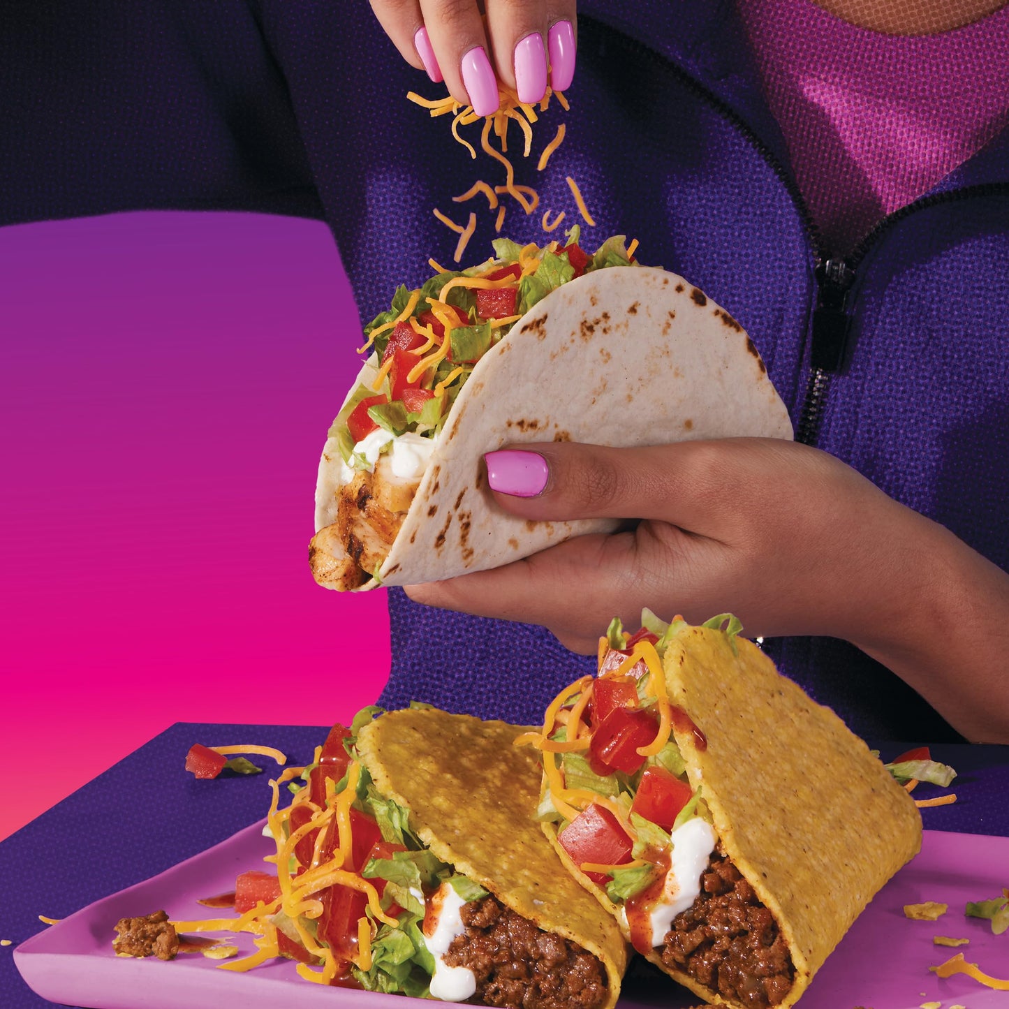 Taco Bell Crunchy & Soft Taco Cravings Kit with 6 Soft Tortillas, 6 Crunchy Taco Shells, Taco Bell Mild Sauce & Seasoning, 12.9