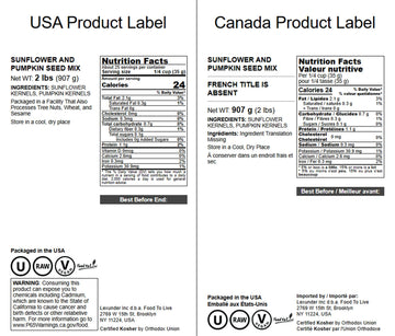 Food to Live Sunflower and Pumpkin Seed Mix, 2 Pounds - Natural Snack, Rich in Protein, Perfect for Snacking, Baking and Salads,