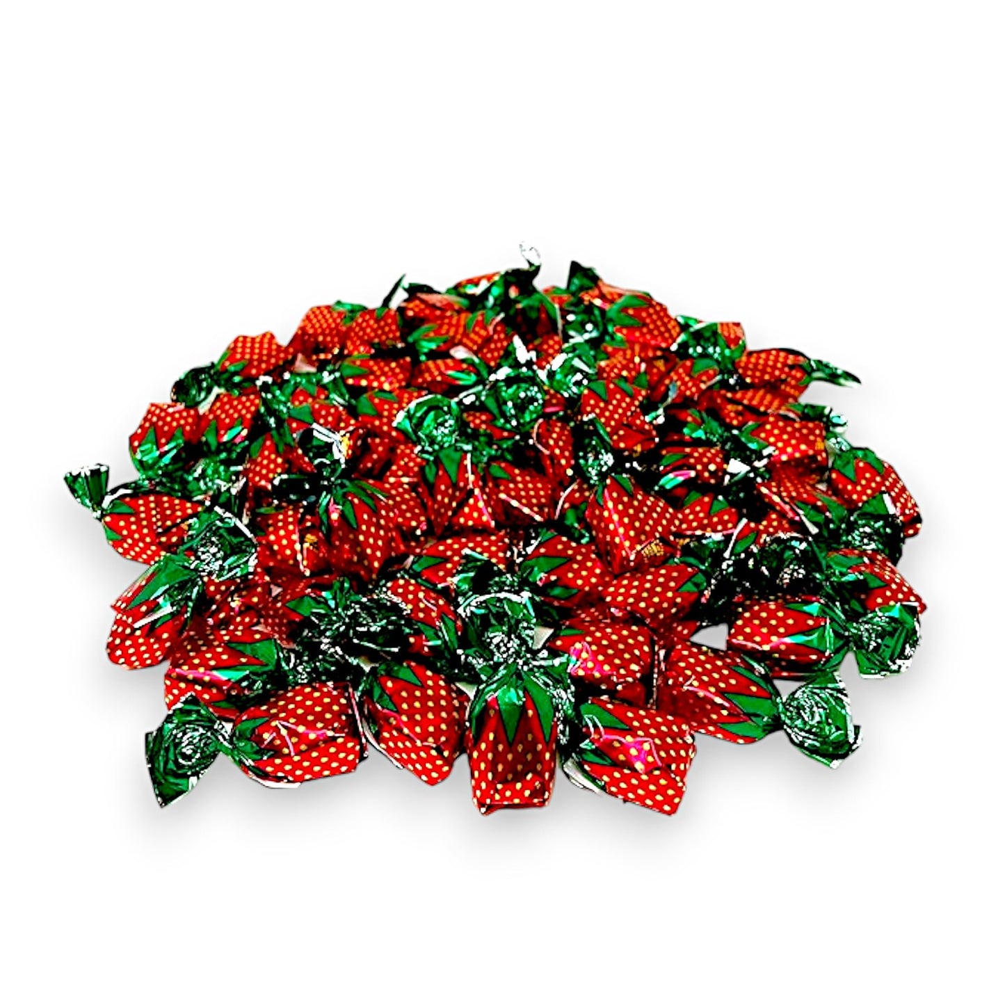 KLUB BULK Gourmet Strawberry Hard Candy - Individually Wrapped Bon Bons - 1.5 lbs (Approx. 100 Pieces) - Medium Size