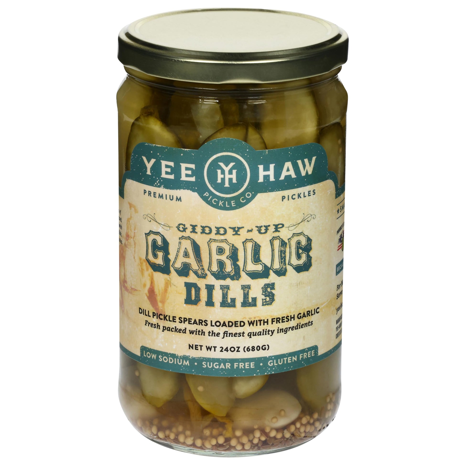 Yee Haw Pickle Company Giddy Up Garlic Dill, 24 oz
