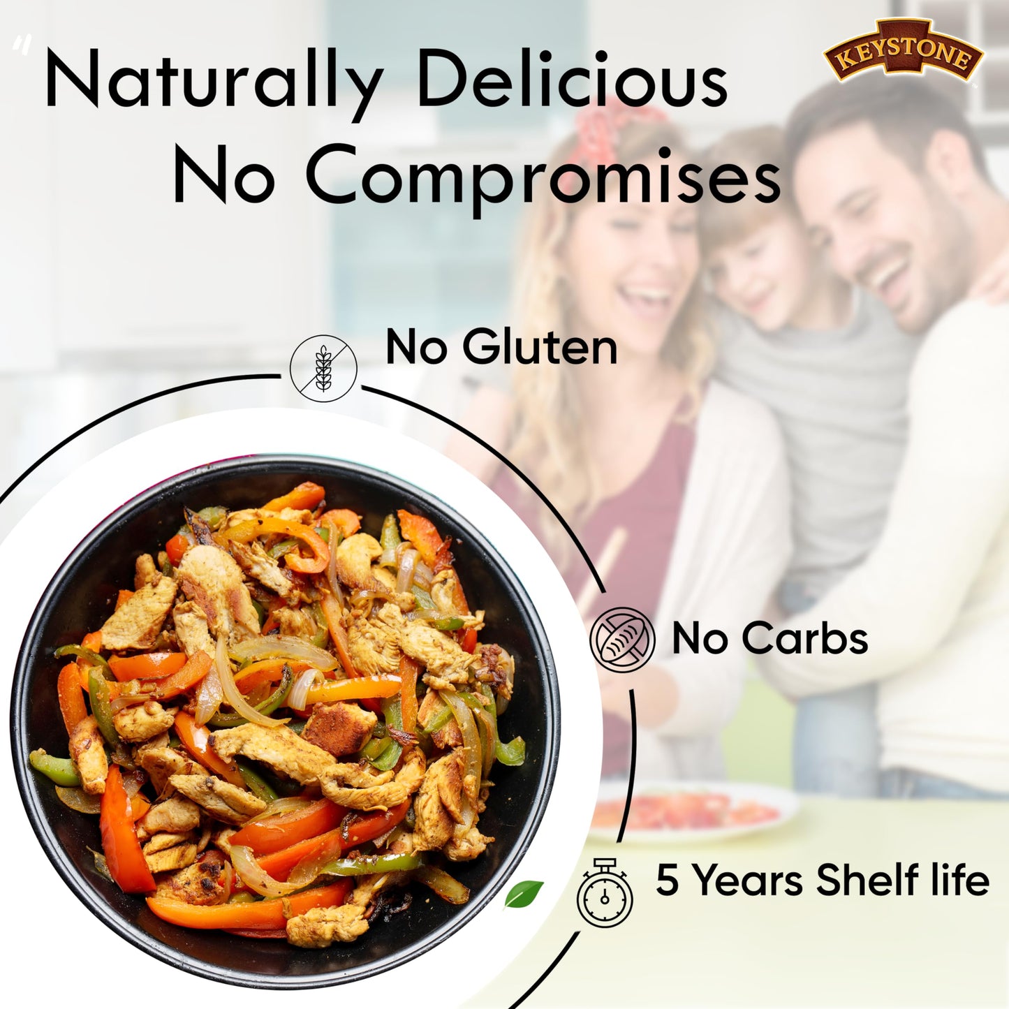 Keystone All Natural Premium Canned Chicken 14.5 Oz Fully Cooked | No Water Added | Ready To Meat | Quick Meals Emergency Survival Food Canned Meat Pack Of 24