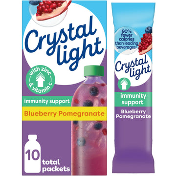 Crystal Light Pure Immunity Blueberry Pomegranate Drink Mix, 10 ct On-the-Go Packets