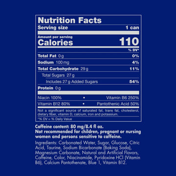 Red Bull Energy Drink Blueberry, 8.4 Fl Oz, 4 Pack, Blue Edition, Model RB40218