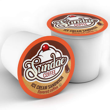 Sundae Ice Cream Flavored Coffee Pods, Compatible With 2.0 Keurig K-Cup Brewer, (Ice Cream Sandwich) 48 Count