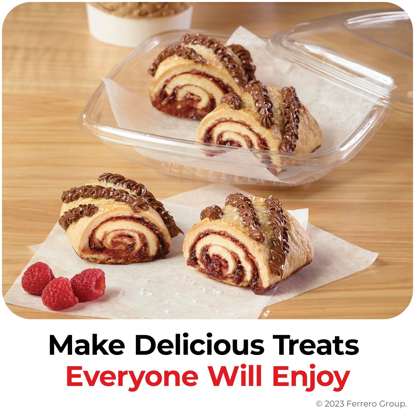 Nutella Hazelnut Spread Single Serve Mini Cups, 120 Packs, Baking Supplies, Great For Restaurants And Bakeries, 62.4 Oz Total