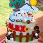 Jevenis Blue Farm Animal Cake Decoration Sheep Cake Topper Farm Animal Birthday Decoration Cow Cake Decoration Pig Cake Topper F