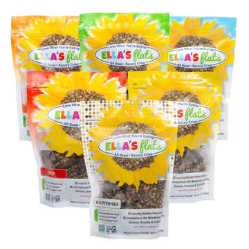 Ellas Flats All Seed Savory Crisps - Gluten Free, Sugar Free, High Fiber Chip, Low Carb Snack, Keto Cracker, Vegan, Paleo, Diet