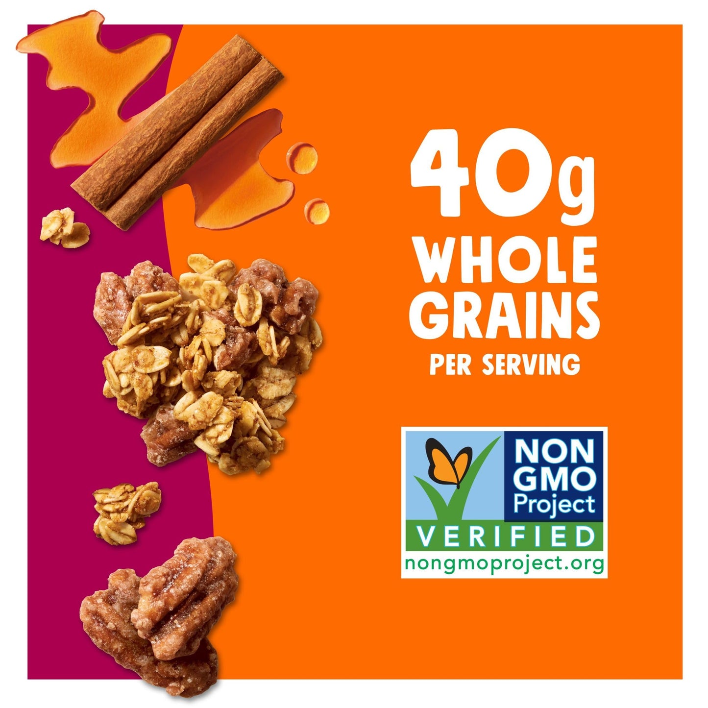 Bear Naked Granola Cereal, Maple Pecan Crumble, Whole Grain Breakfast Snacks, 72 oz (6 Bags)