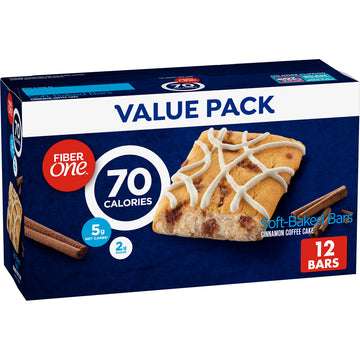 Fiber One Brownies, 70 Calories, 5 Net Carbs, Snacks, Cinnamon Coffee Cake, 12ct
