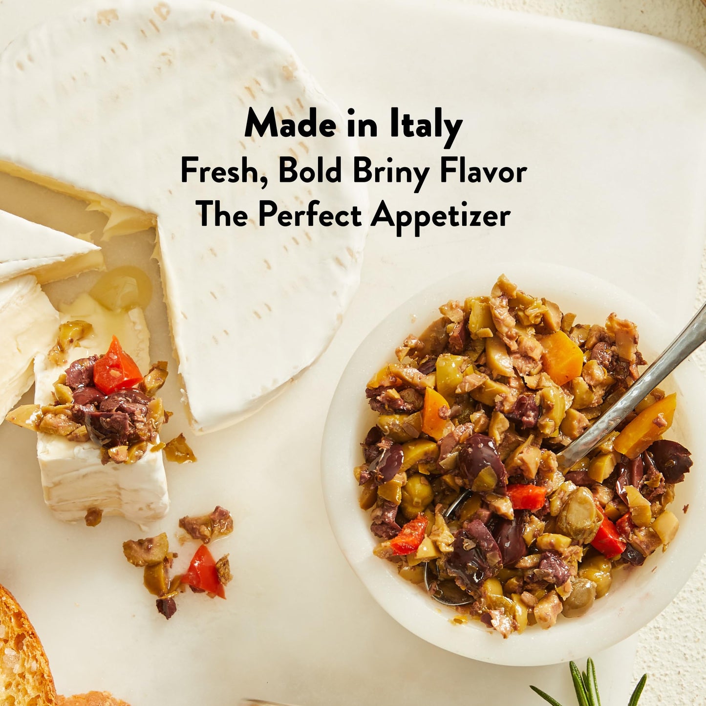 DeLallo Olive Bruschetta, 10 Ounce Jar, (12-Pack) Made with Green and Black Olives, Gourmet Italian Snack Dip, Non-GMO