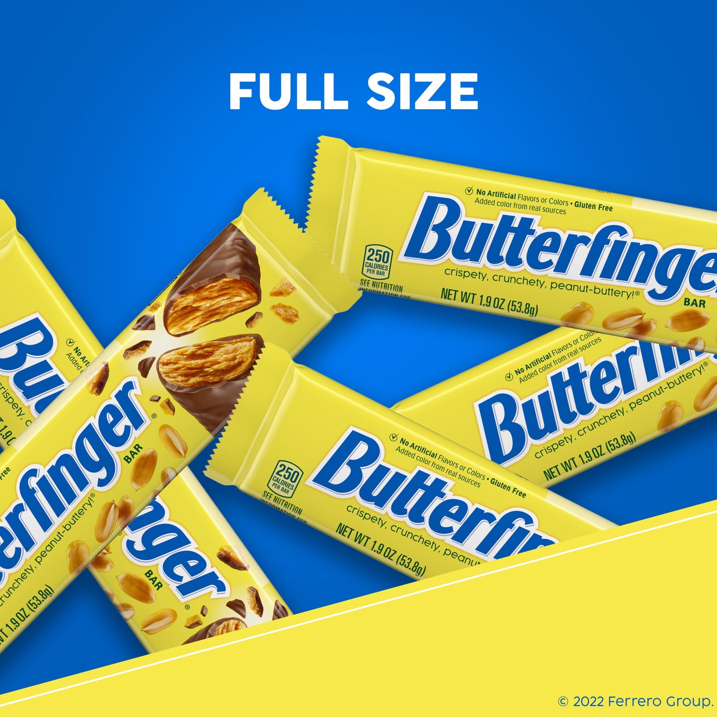 Butterfinger, Bulk 36 Count, Chocolatey, Peanut-Buttery, Full Size Individually Wrapped Candy Bars, Halloween Candy, 1.9 Oz Each