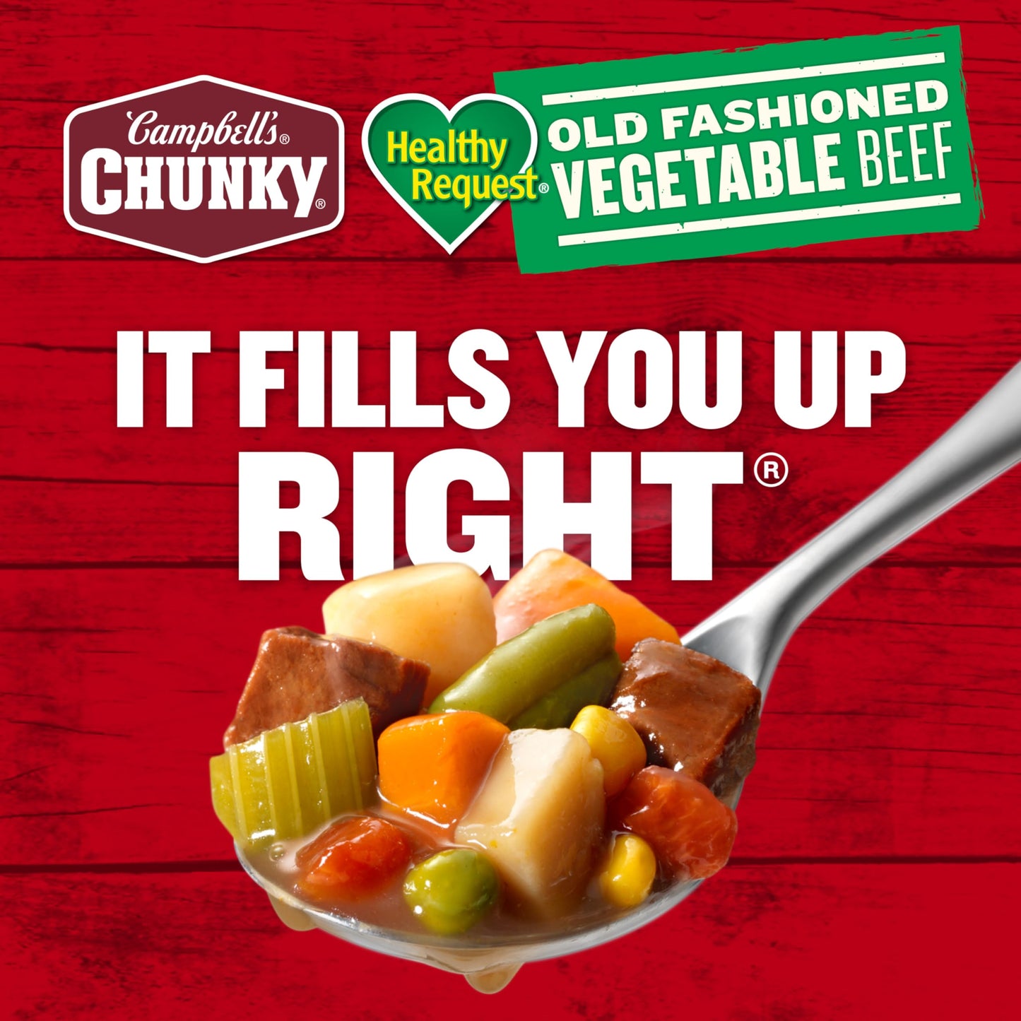 Campbells Chunky Healthy Request Soup, Old Fashioned Vegetable Beef Soup, 18.8 Oz Can