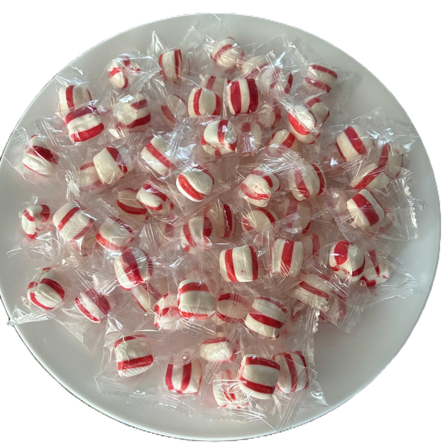 Soft Peppermint Puffs - 2 lbs of Red and White Individually Wrapped Creamy Peppermint Candy