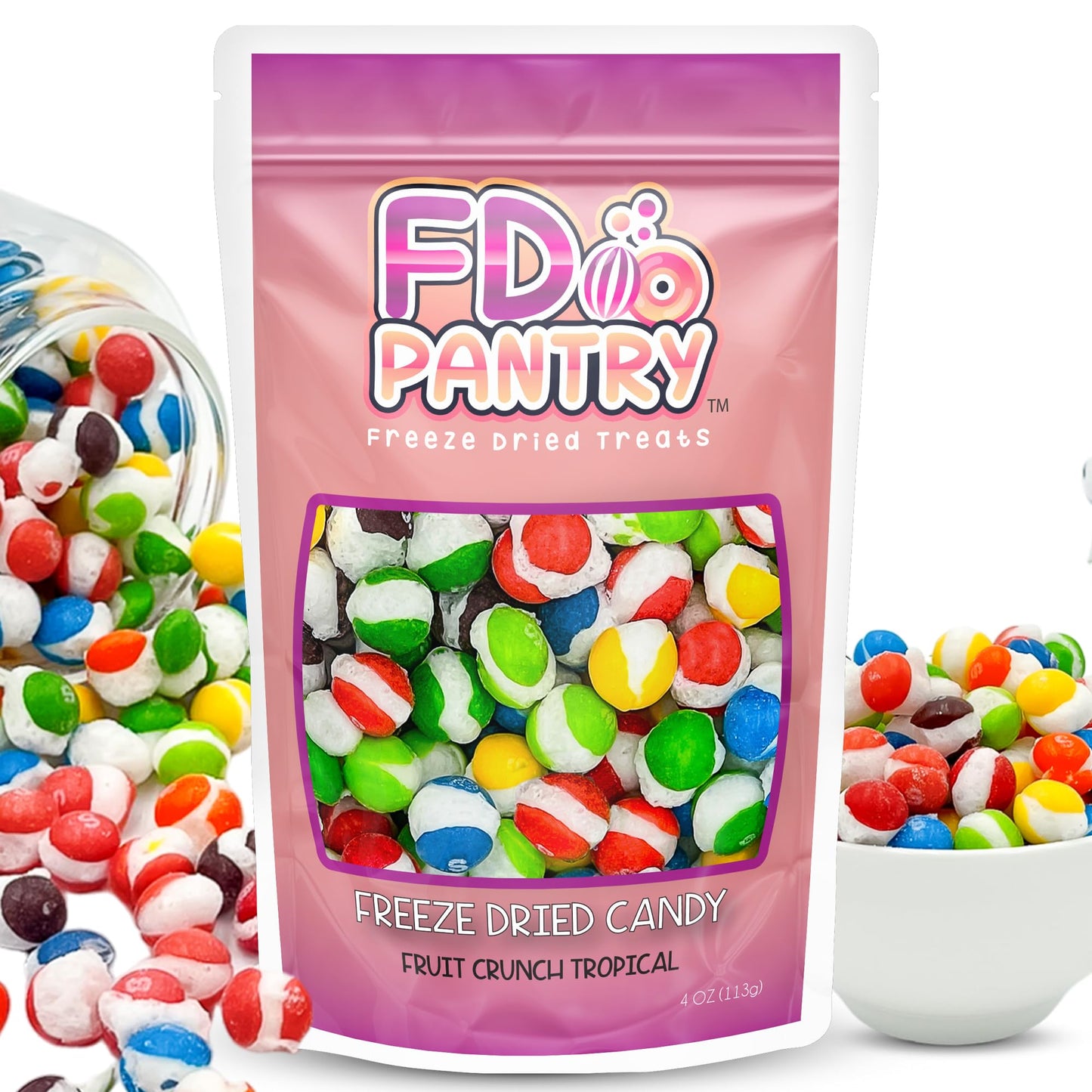 Freeze Dried Fruit Crunch Candy (Mash-Up, 4 Oz) Wildberry + Tropical Mash Up Treat Gift Bag