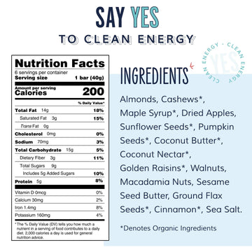 The Yes Bar Apple Cinnamon Crisp - Plant Based Protein, Decadent Snack Bar - Vegan, Paleo, Gluten Free, Dairy Free, Low Sugar, H