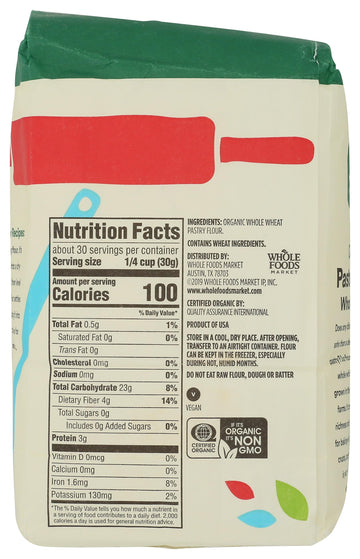 365 by Whole Foods Market, Organic Whole Wheat Pastry Flour, 2 LB