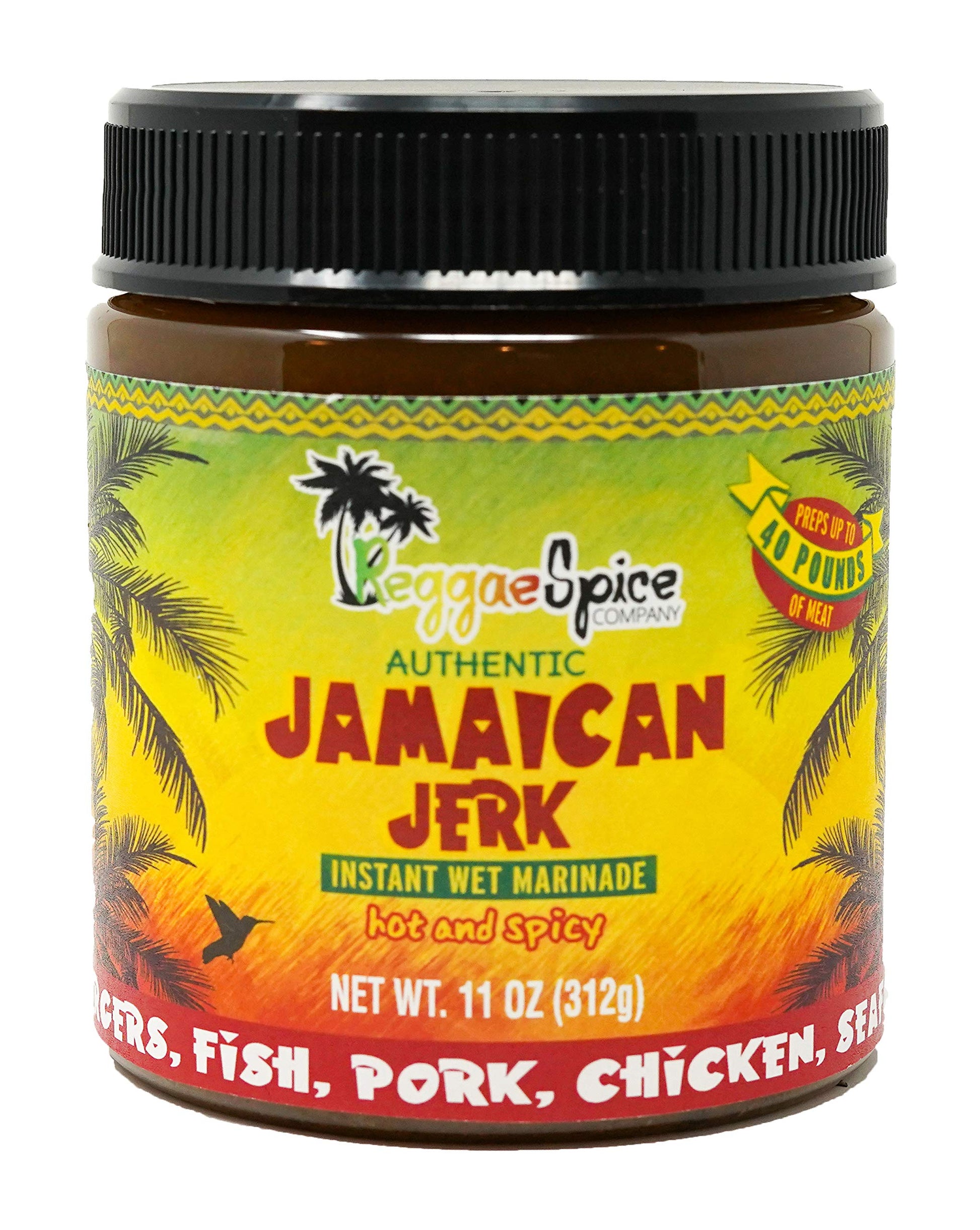 Reggae Spice Jamaican Jerk Marinade | 60-Second Authentic Wet Rub Seasoning Sauce For Cooking Meats | Gluten Free, Vegan, And Ke