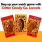Hotlix Larvets Edible Bugs (3-Pack), Real Flavored Edible Larvae In Cheddar Cheese, Bbq, Mexican Cheese, Exotic Snacks, Edible I