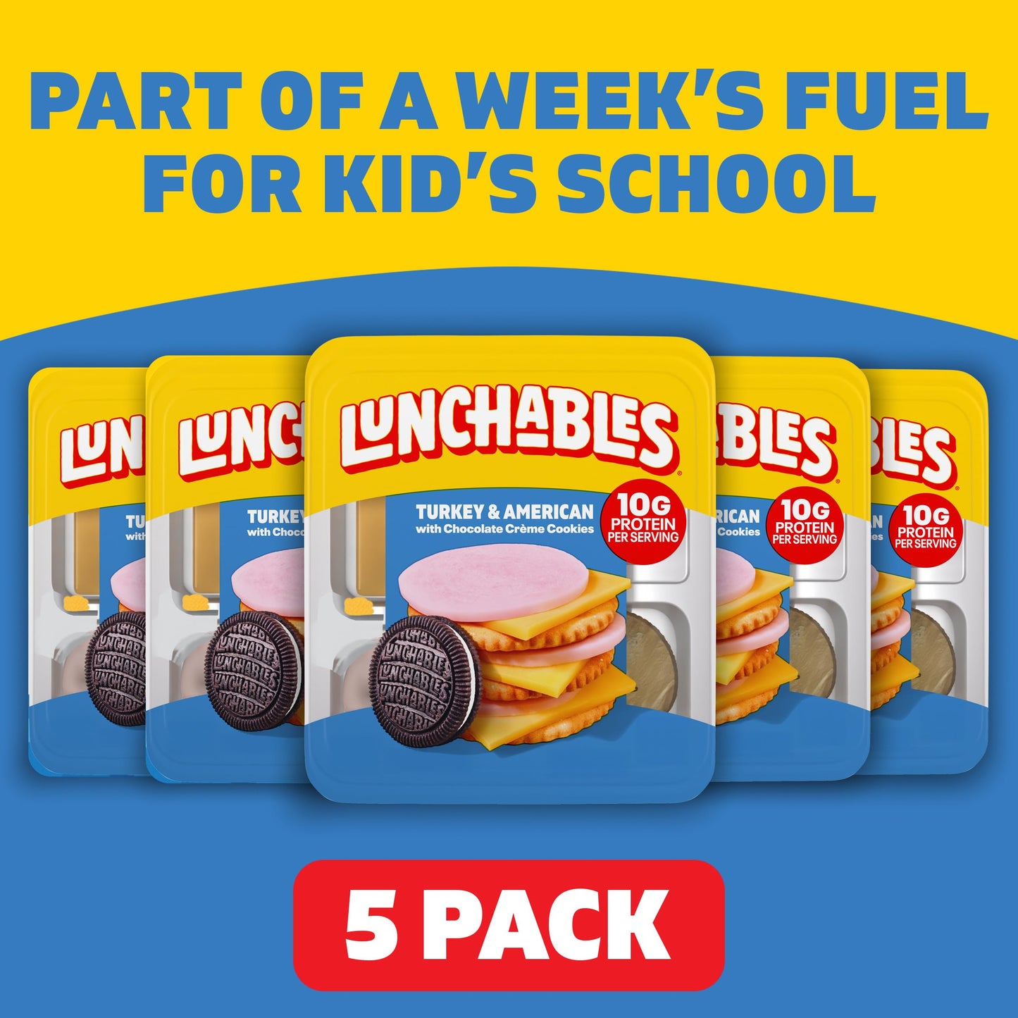 Lunchables Turkey & American with Chocolate Creme Cookies, 5 ct Pack, 3.2 oz Trays